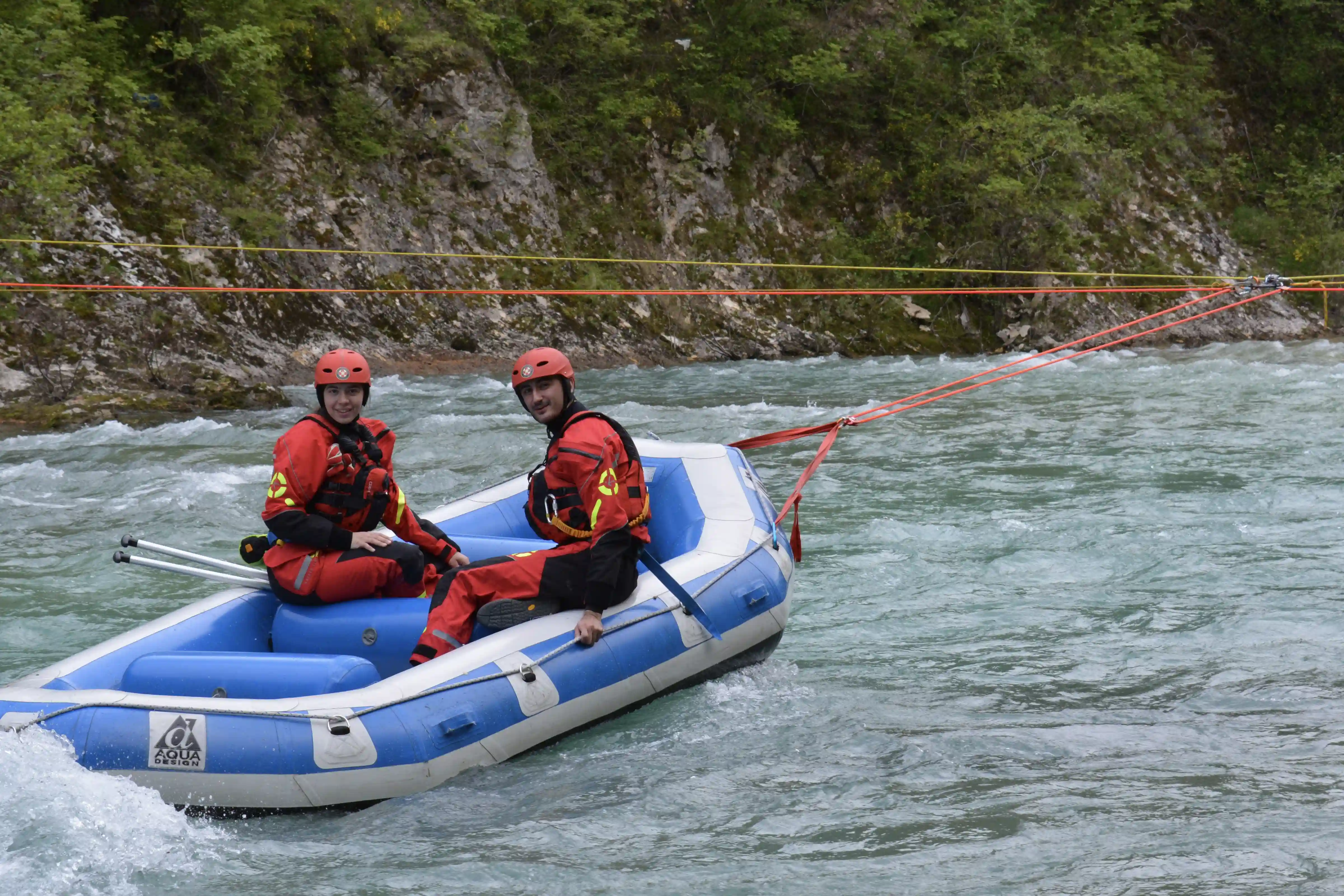 Rescue 3 Swiftwater Rescue Technician Advanced Clients With Boat On A Highline